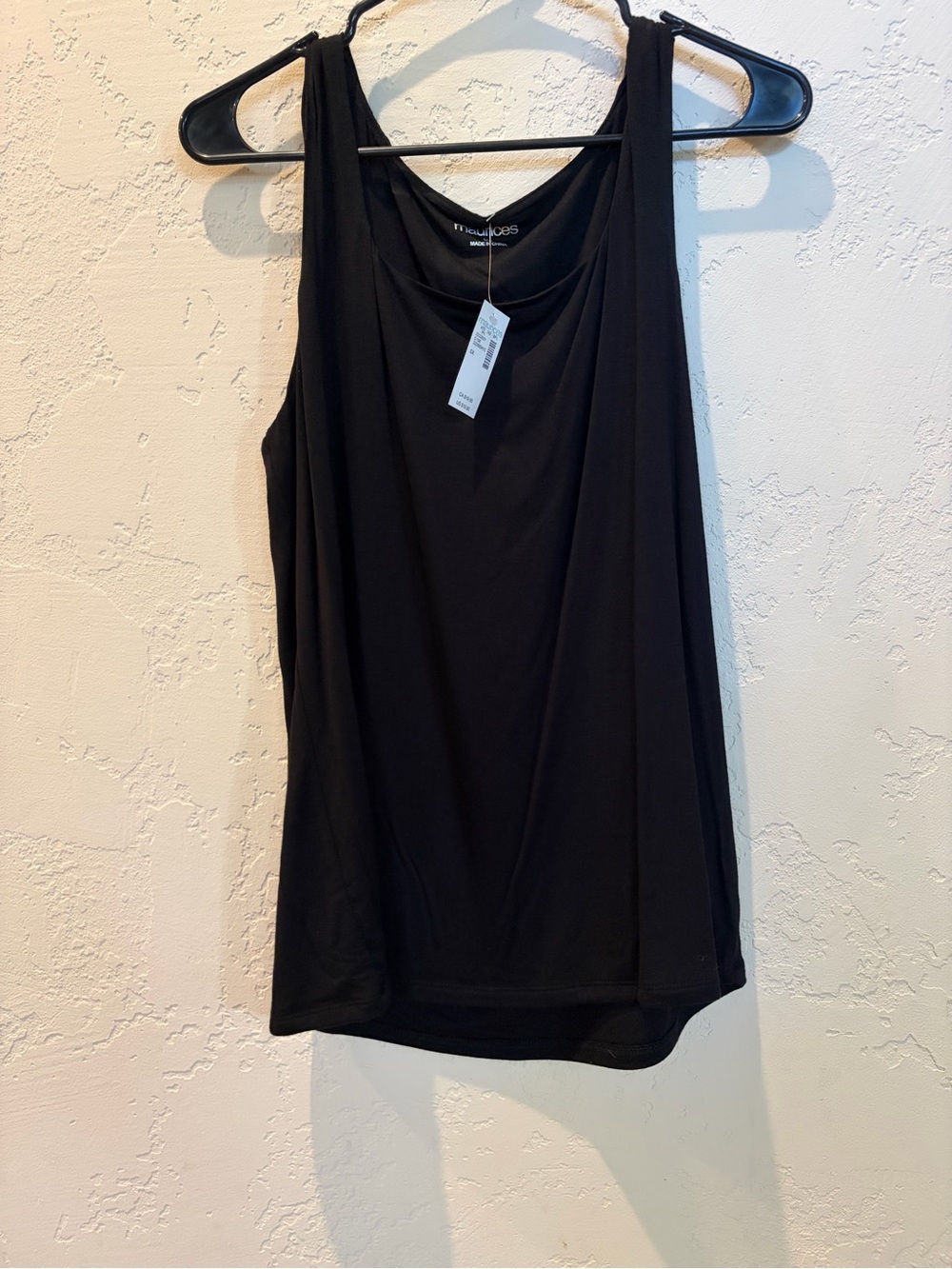 Maurices Black Draped Tank Top
